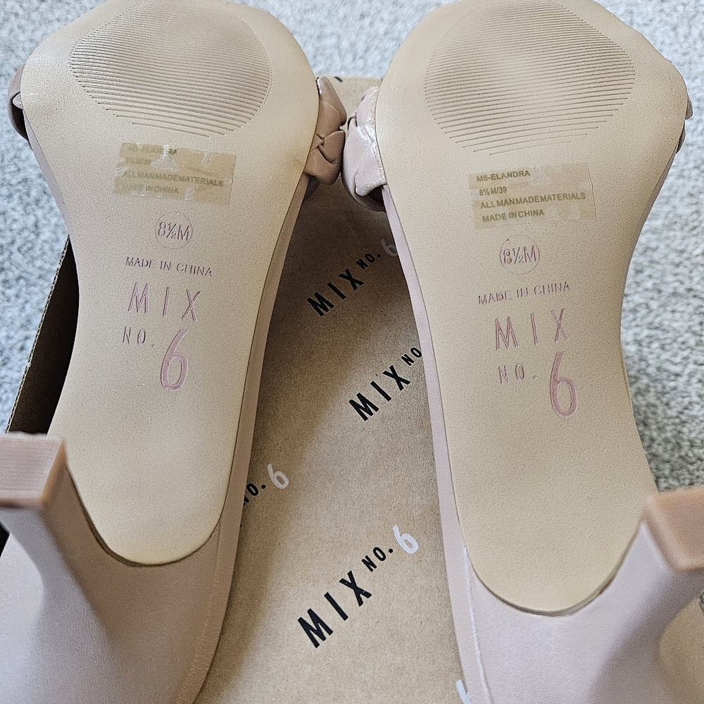 Mix No. 6 braided wide strap heel sandals, 8.5, nude - Picture 7 of 7